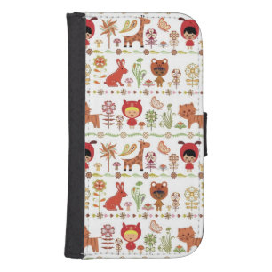 Child and Animals Pattern Wallet Phone Case For Samsung Galaxy S4