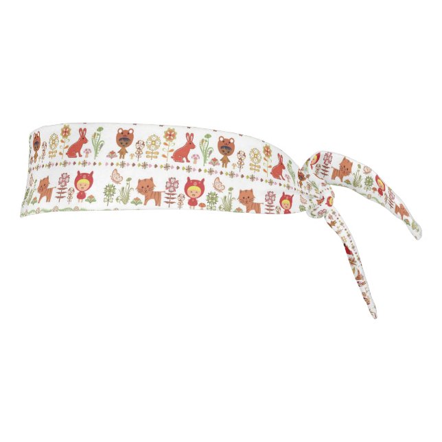Child and Animals Pattern Tie Headband (Rotate 90)