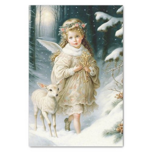 Child and Fawn Christmas Tissue Paper