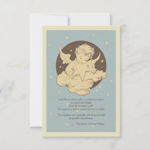 Child Angel Sympathy Thank You Card