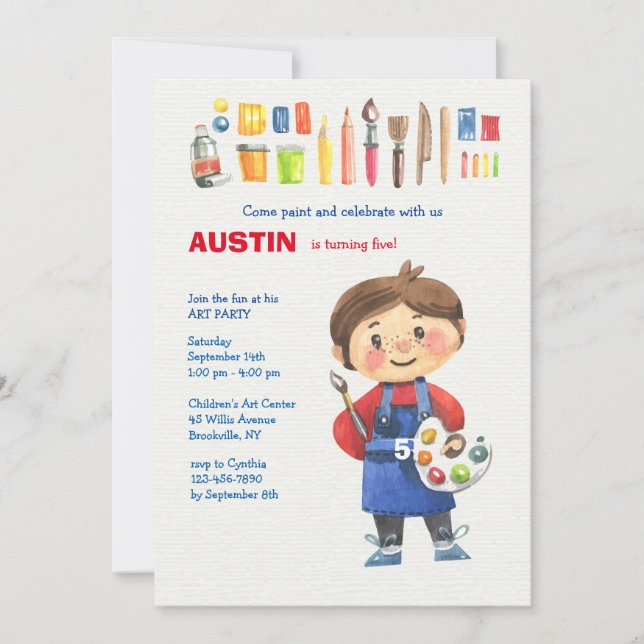 Child Artist Invitation (Front)