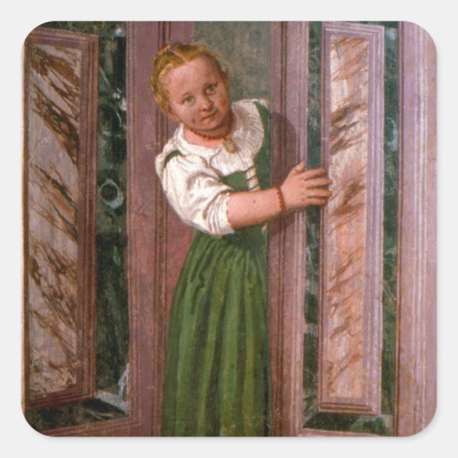 Child at the Door, from the Sala a Crociera, c.156 Square Sticker (Front)