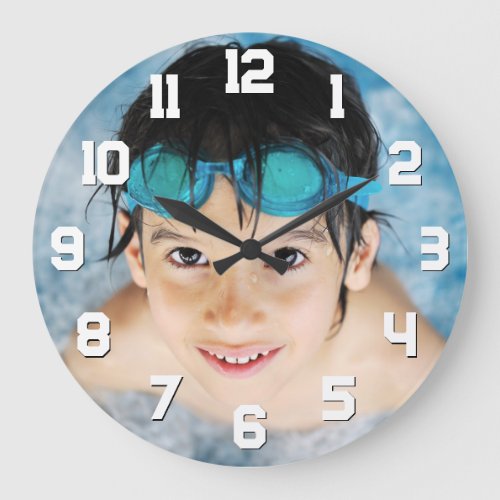Child Athlete Photo Sports Style Numbers Large Clock