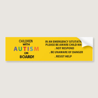 Child Autism Car Truck Decal Sticker. Alert Respon