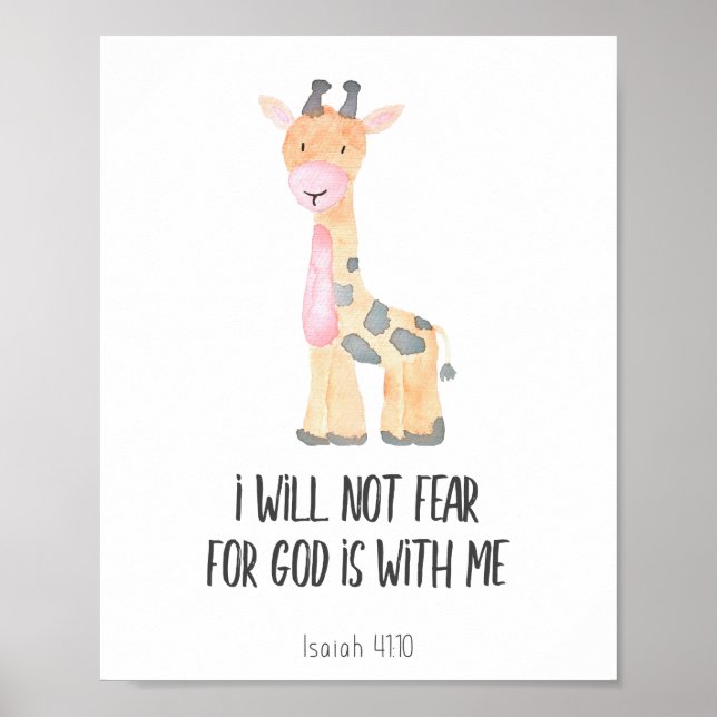 Child Bible Verse I will Not Fear Poster (Front)