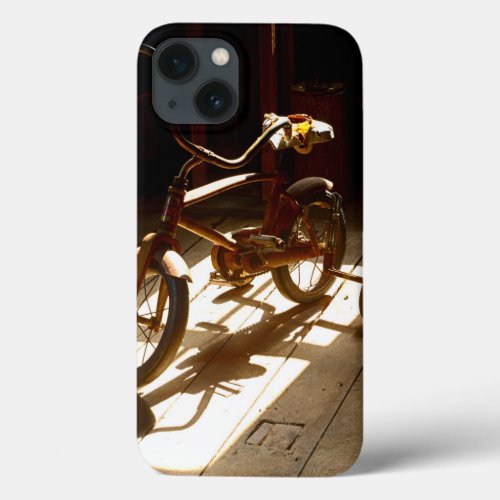 Child bicycle at the former grist mill iPhone 13 case