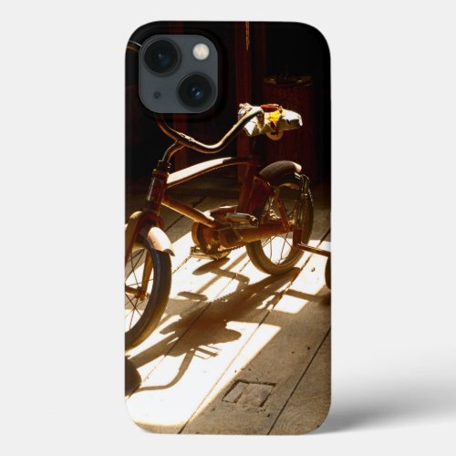 Child bicycle at the former grist mill iPhone 13 case