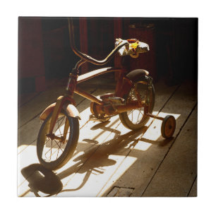 Child bicycle at the former grist mill ceramic tile