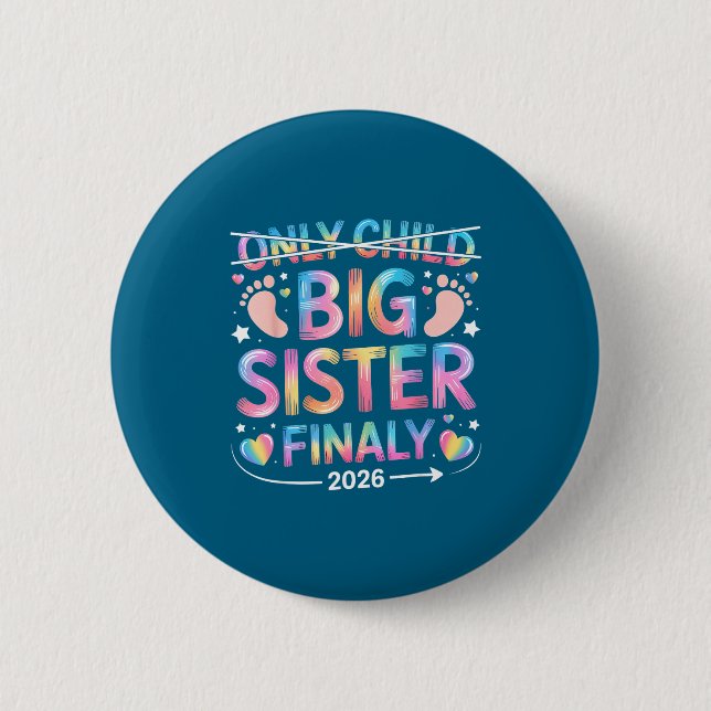 Child Big Sister Finally Announcement Button (Front)