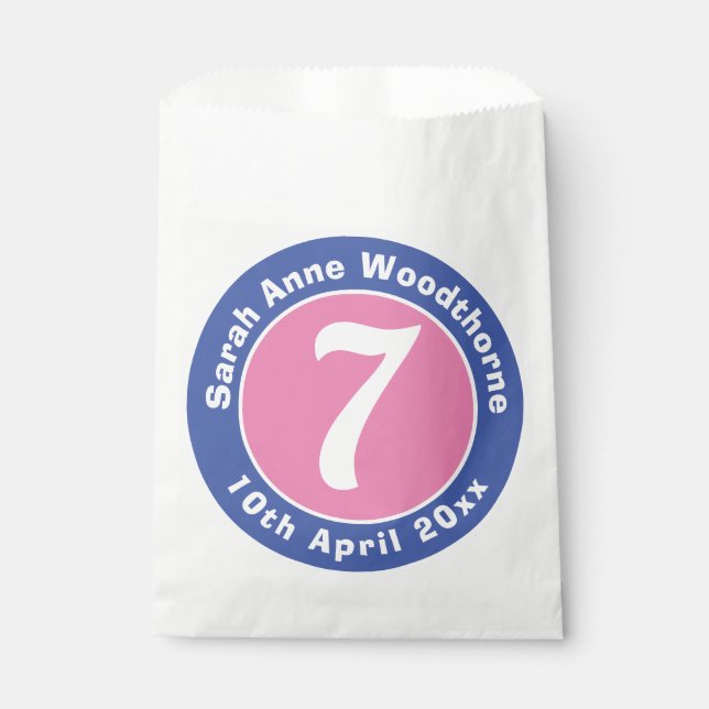 Child Birthday Party Celebration with Age Favor Bag (Front)