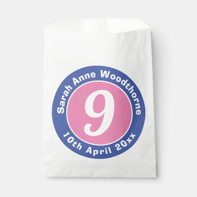 Child Birthday Party Celebration with Age Favor Bag (Front)