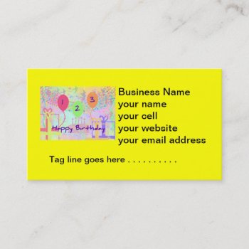 Child Birthday Three Years Old - Happy Birthday! Business Card by boopboopadup at Zazzle