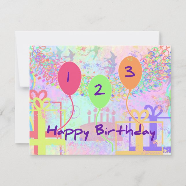 Child Birthday Three Years Old - Happy Birthday! Card (Front)