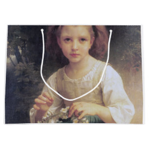 Child Braiding a Crown, Bouguereau Large Gift Bag