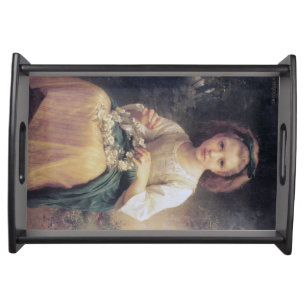 Child Braiding a Crown, Bouguereau Serving Tray