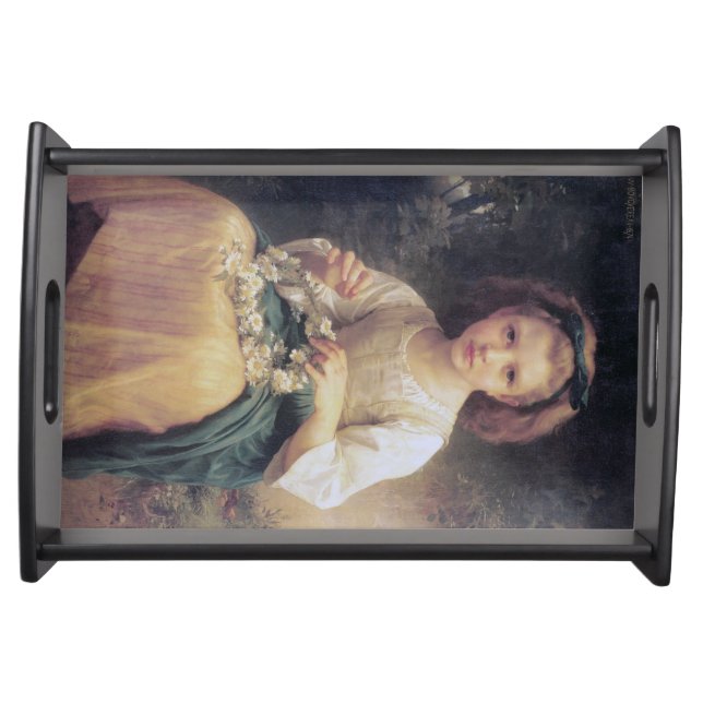Child Braiding a Crown, Bouguereau Serving Tray (Front)