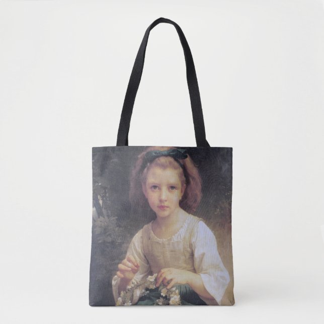 Child Braiding a Crown, Bouguereau Tote Bag (Front)
