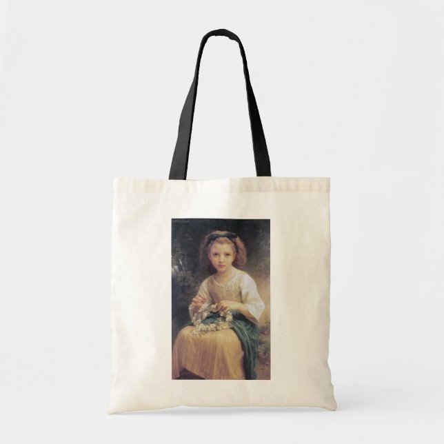 Child Braiding a Crown, Bouguereau Tote Bag (Front)