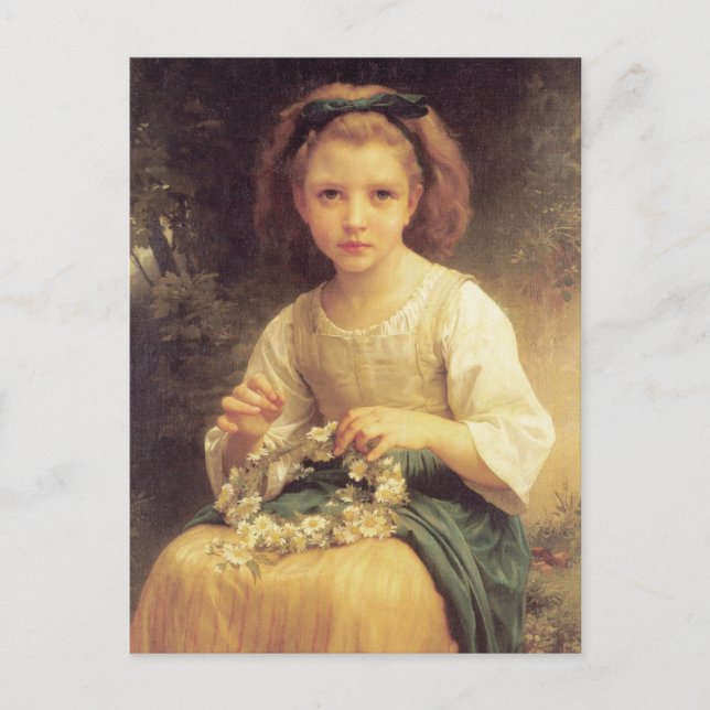 Child Braiding Crown by Bouguereau Postcard (Front)