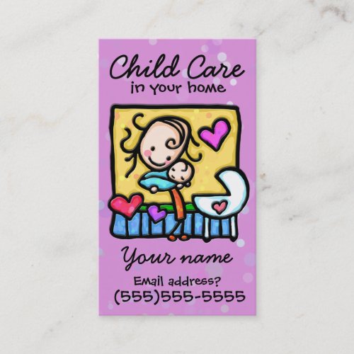 Child Care Babysitting Babysitter Custom card
