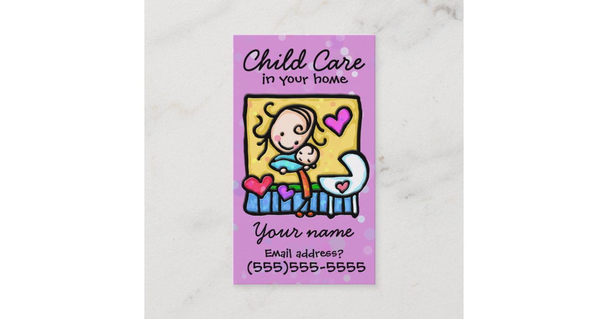 Child Care. Babysitting. Babysitter. Custom card | Zazzle