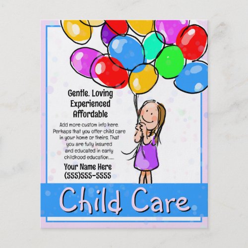 Child Care Babysitting Day Care 5x6 Flyer