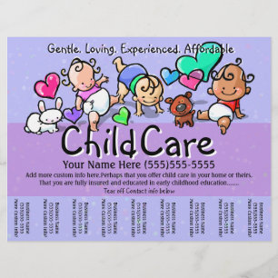 Child Care.Babysitting.Day Care.Custom text/color Flyer