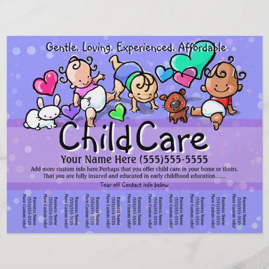 Child Care Babysitting Day Care Custom Text Color Flyer