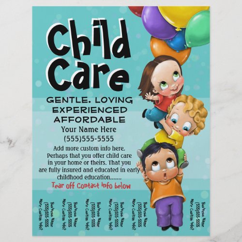Child Care Babysitting Day Care Tear sheet