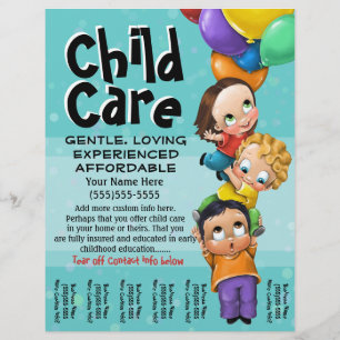 Child Care. Babysitting. Day Care. Tear sheet