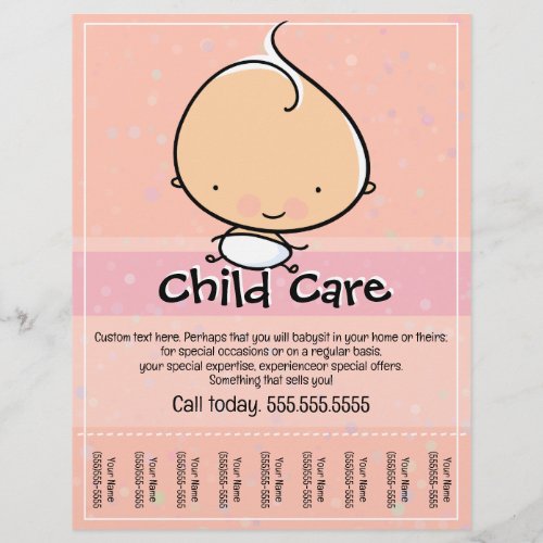 Child Care Babysittingtearsheet flyer