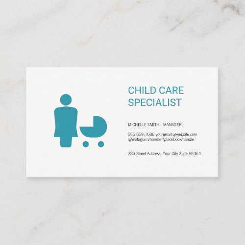 Child Care  Behaviorist  Babysitter Appointment Card