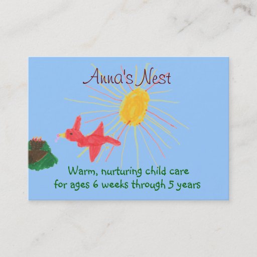 Customizable Child care business card