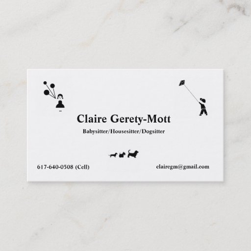 Customizable Child Care Business Card