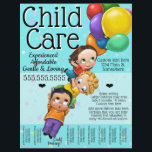 Child Care. Day Care. 8x10 Custom Tear Sheet<br><div class="desc">Fully Customizable Child Care 8x10 Flyer is absolutely adorable and utterly unique. Professionally painted and designed. It features hand-painted children flying away with balloons. You can change all the text AND the background color to really make this personal. Hang on every bulletin board in your area! In the library, deli,...</div>