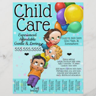 Child Care. Day Care. 8x10 Custom Tear Sheet