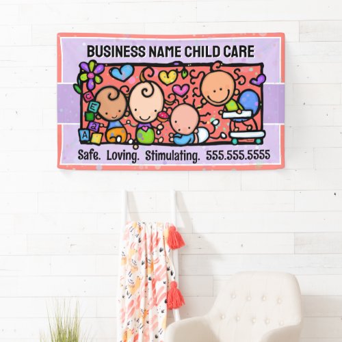 Child Care Day Care Baby Shower Promotional Banner