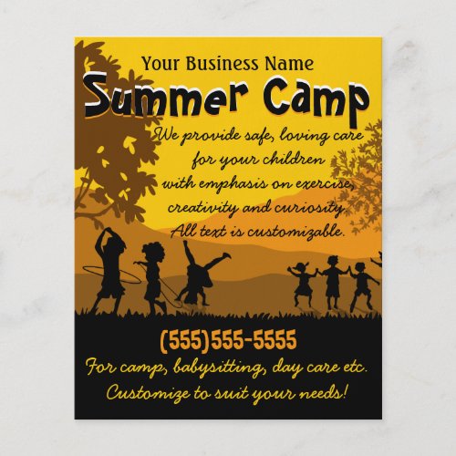 Child Care Day Care Babysitting Summer Camp 4x5 Flyer