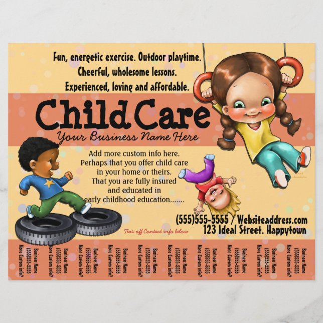 Child Care. Day Care. Customizable template Flyer (Front)