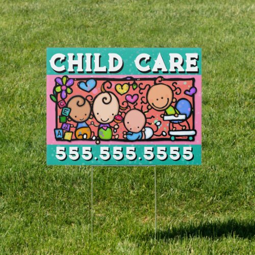 Child Care Day Care Cute Babies Advertising  Sign