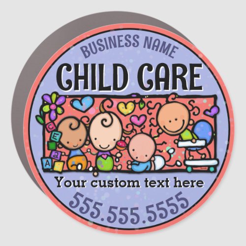 Child Care Day Care Pediatrician Advertising Car Magnet