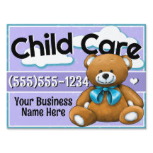 Child Care Day Care Teddy Bear Purple