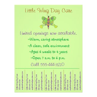 Child care flyer / day care flyer w/ tear-off info