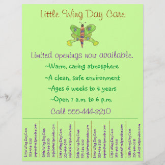 Child care flyer / day care flyer w/ tear-off info