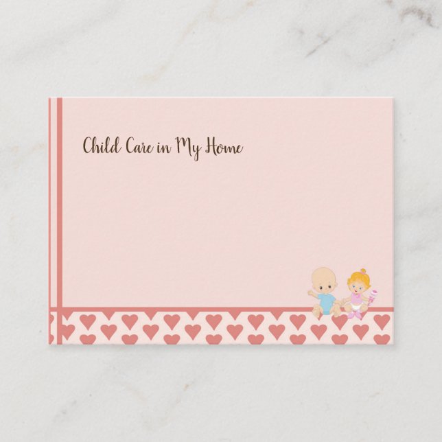 Child Care in My Home Business Card (Front)