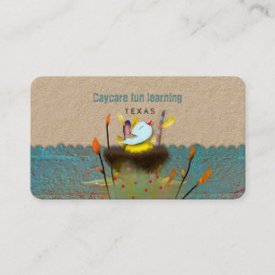 Child care learning center nest bird business card