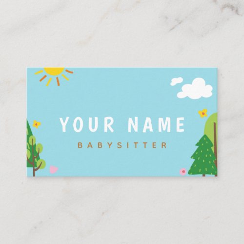 Child Care Nanny Babysitter Child Care Sunny Day  Business Card