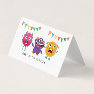 Child Care Nanny Babysitter Colorful Funky Cool Business Card