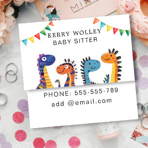 Child Care Nanny Babysitter Colorful Funky Cool Business Card