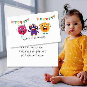 Child Care Nanny Babysitter Colorful Funky Cool Business Card